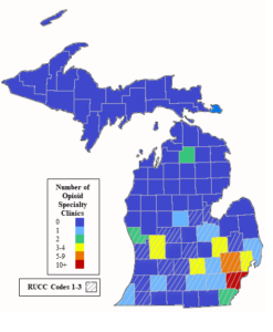 Opiate Specialty Clinics in Michigan by County